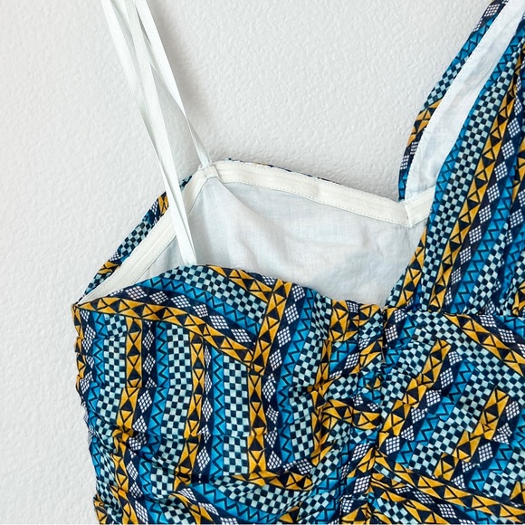 BCBGMAXAZRIA One Shoulder Puff Sleeve Top Cotton Silk Boho Statement XS NWOT - Picture 5 of 10